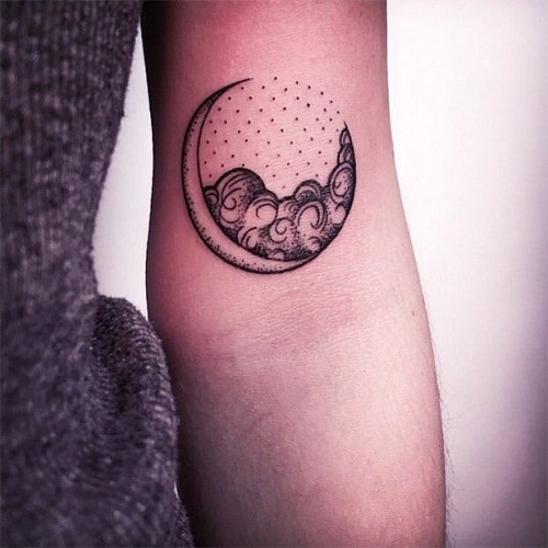  Cloud Crescent Moon Tattoos 
