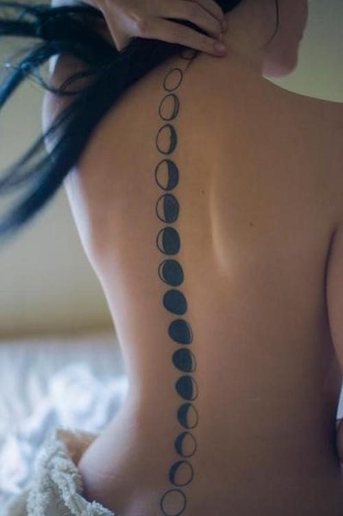  New Moon Spinal Tattoos 