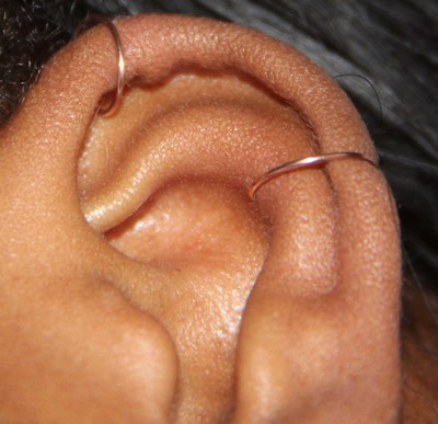 Triple Outer Conch Piercing