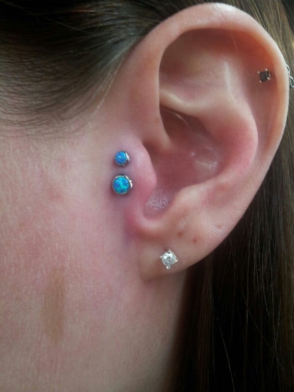 Cool Double Tragus Piercing