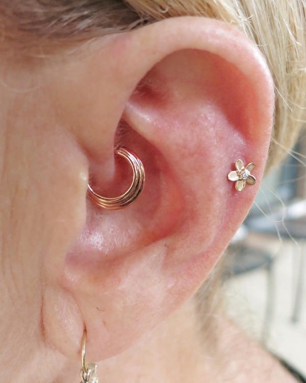 Rose Gold Daith Piercing