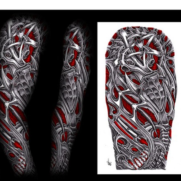 Waterproof Temporary Tattoos Paper for Men Metal Mechanical Arm Design  Large | eBay