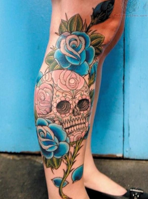 Skulls and Creepy skull makup woman portrait leg tattoo wi  Flickr