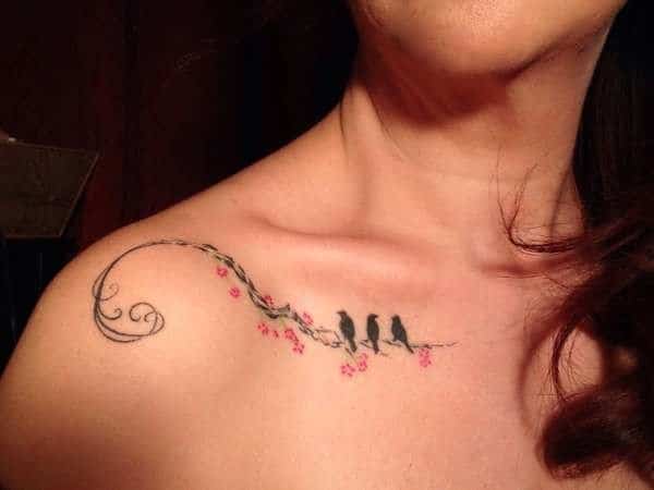 Bird tattoo on collarbone/chest completed :) | Collar bone tattoo, Birds  tattoo, Bird tattoo collarbone