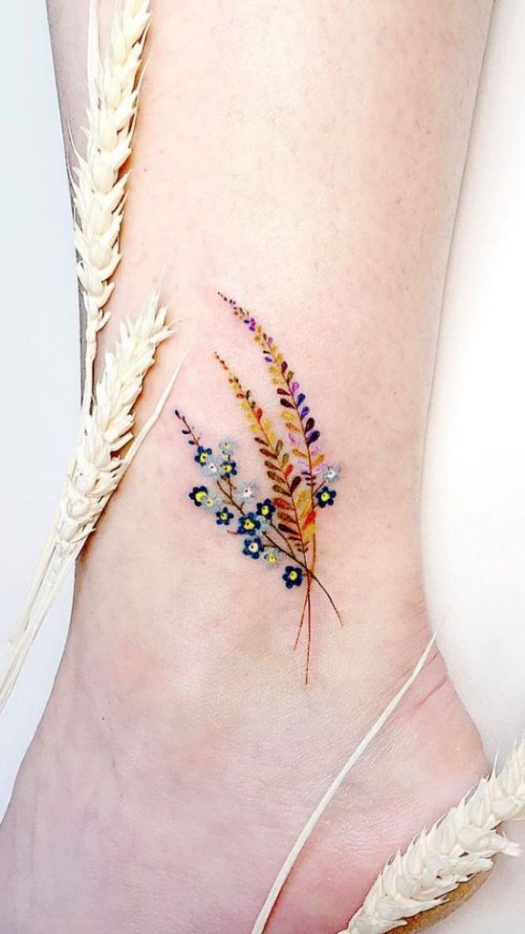 Ankle Flower Tattoos