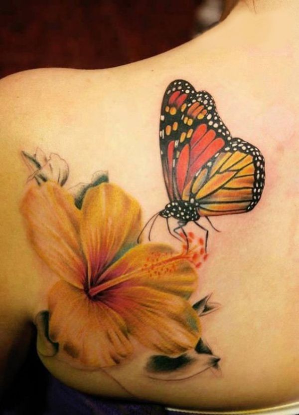 Butterfly And Flower Tattoos