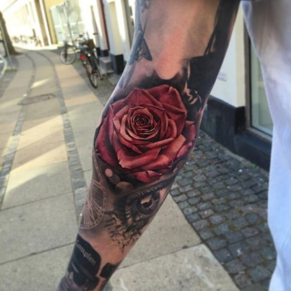 Elbow Flower Tattoos