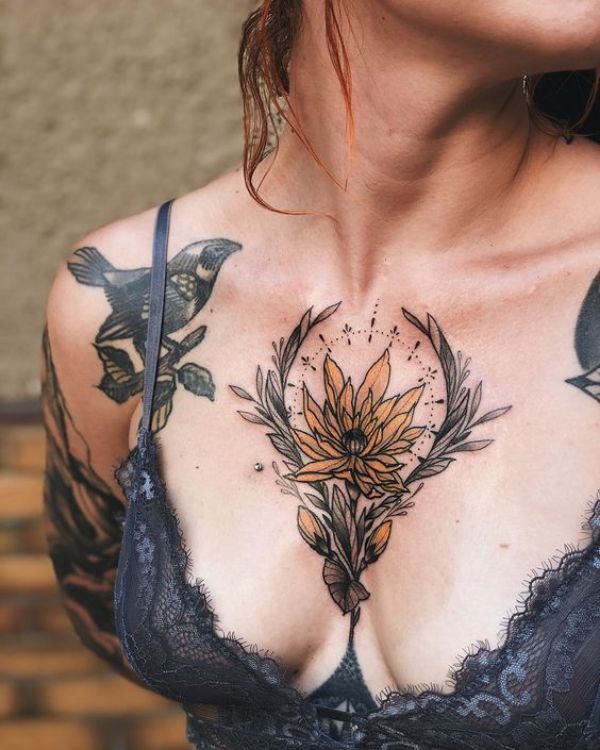 Flower Tattoos Chest