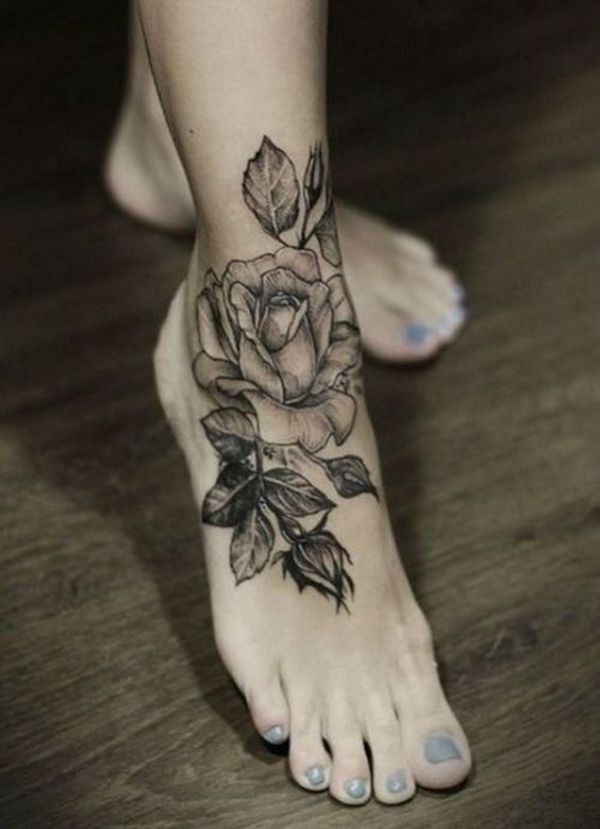 Flower Tattoos On Foot