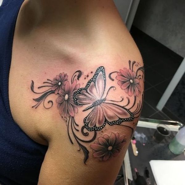 Flower Tattoos On Shoulder