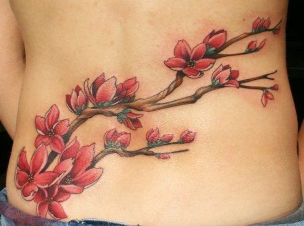 Lower Back Flower Tattoos