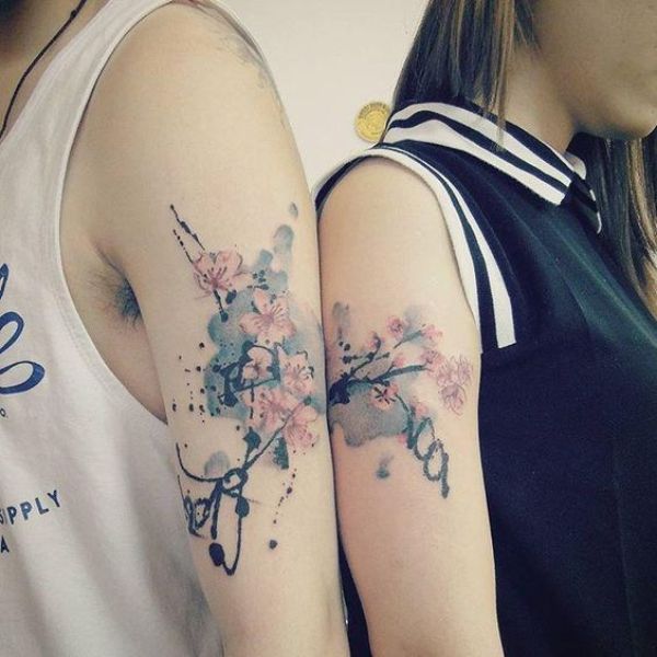 Matching Flower Tattoos