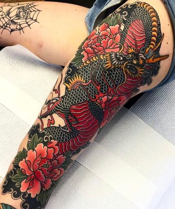 Thigh Flower Tattoos