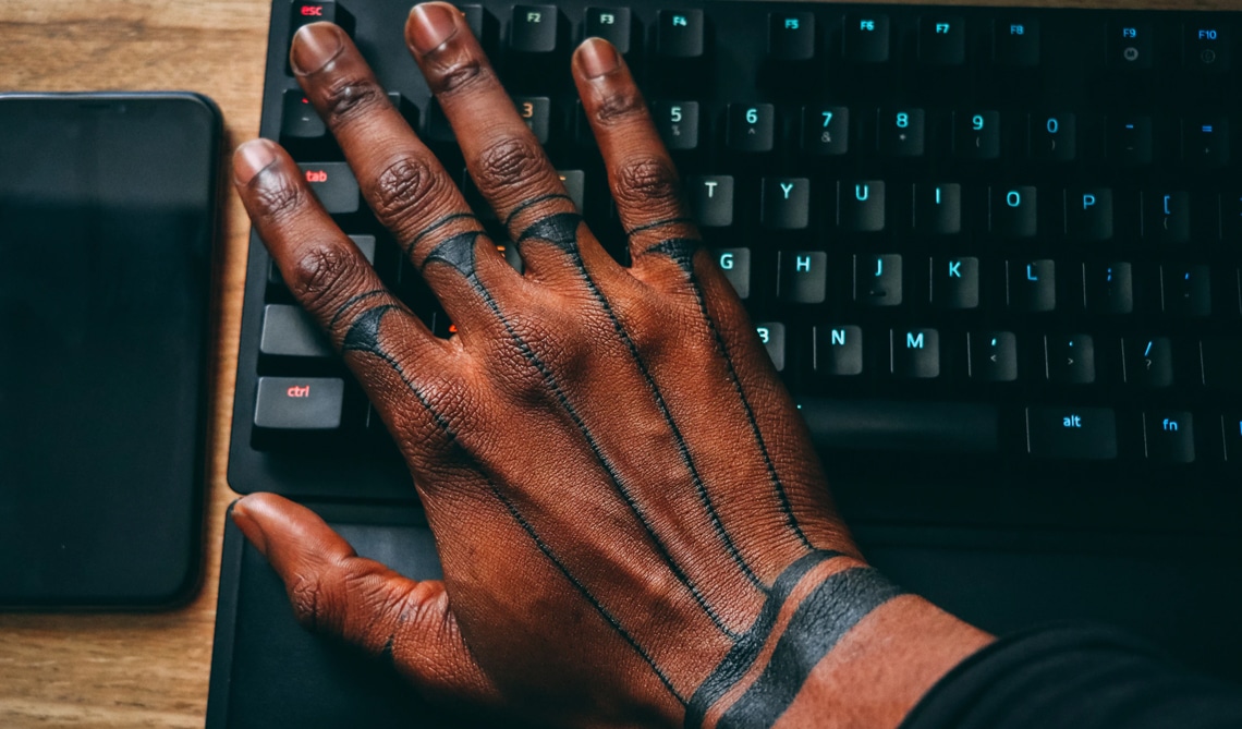 Hand tattoo placement