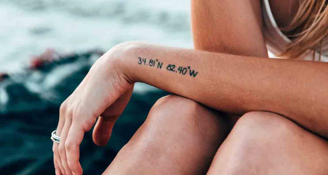 Coordinates tattoo