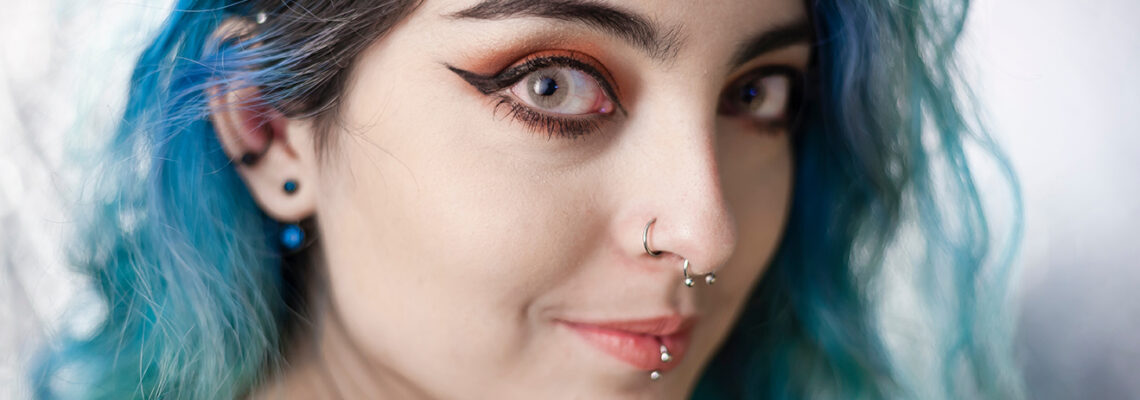 Septum, Nose, Labret Piercings
